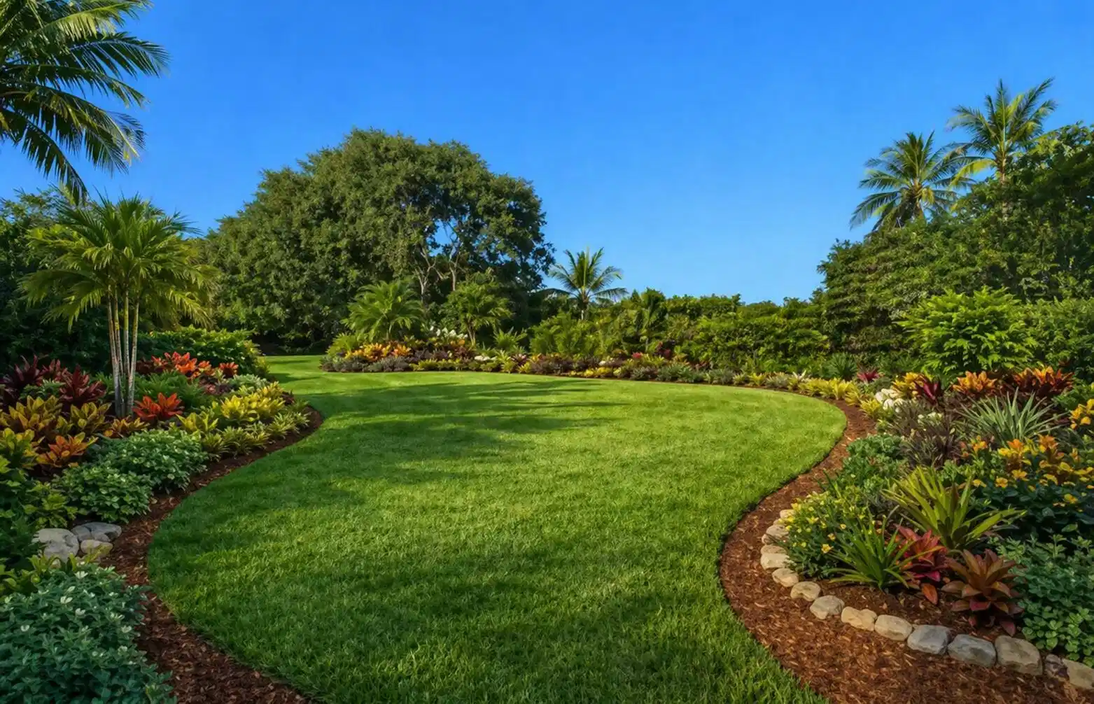 Image 1: Tropical garden with lush greenery (1)