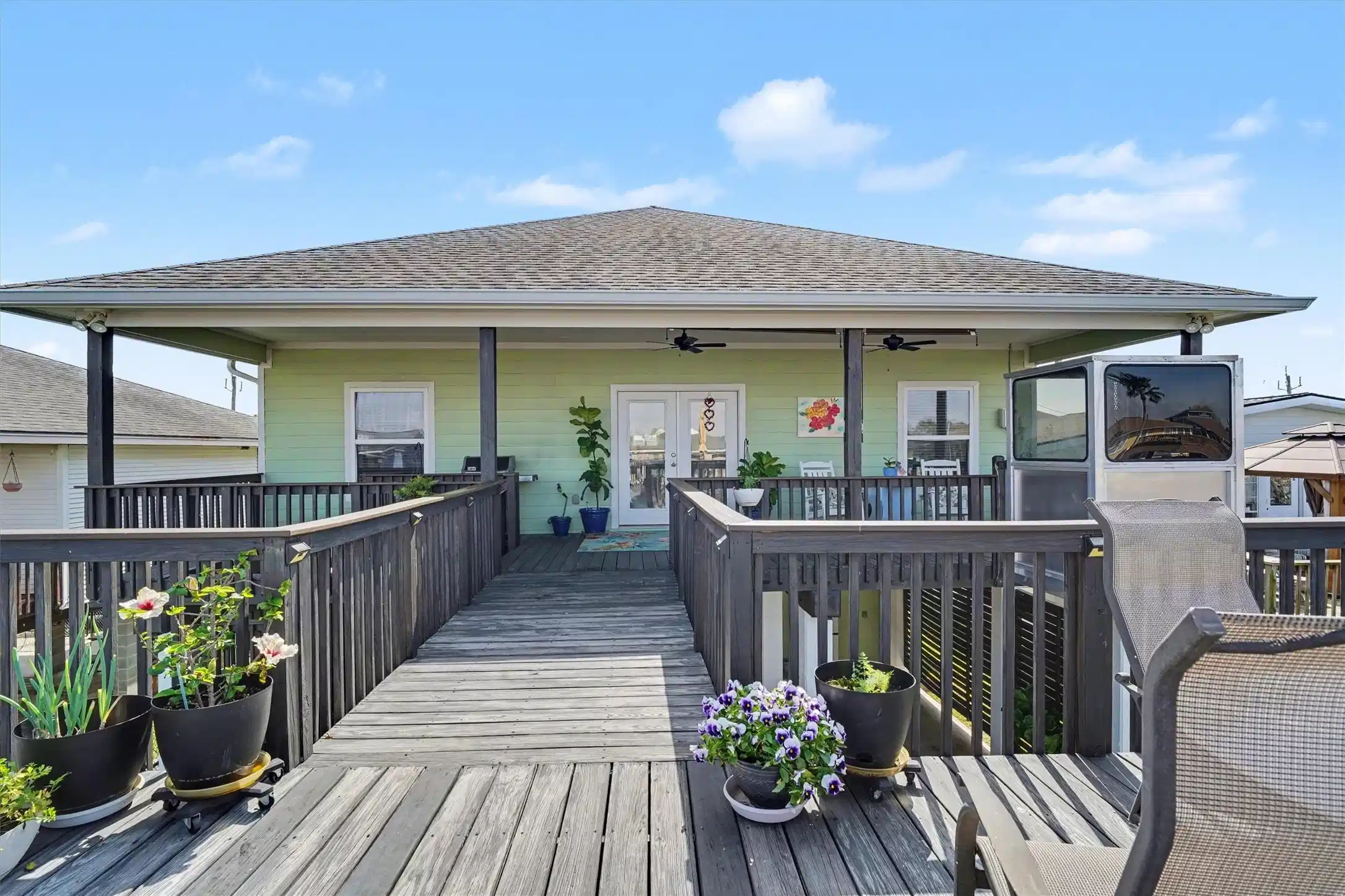 Image 1: Breathtaking view of the home and catwalk from the