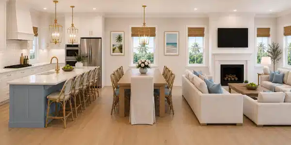 Image 4: Rendering of Living Room and Dining Area