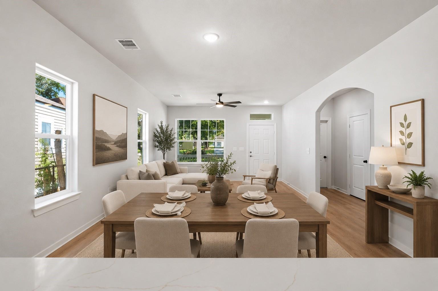 Image 3: Living Room - Dining Room (Virtually Staged)