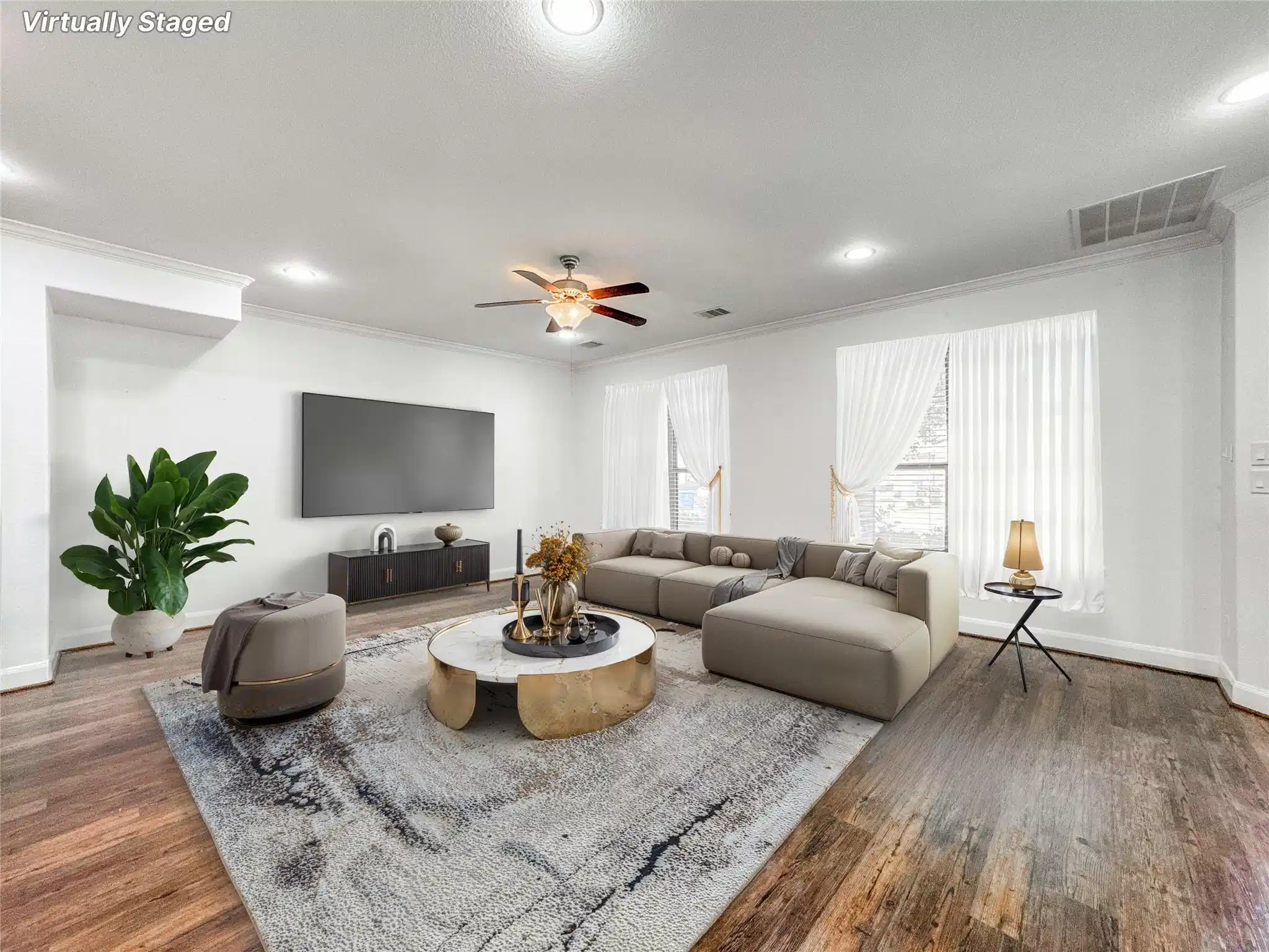 Image 1: Welcome home to a spacious (virtually staged) livi