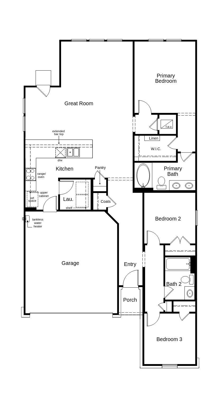 Image 2: This floor plan features 3 bedrooms, 2 full baths,