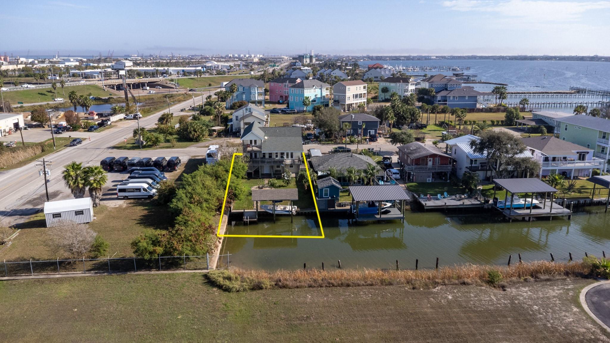 Image 2: Causeway coming onto Galveston Island to the left