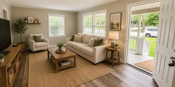 Image 2: Staged living room to show the potential
