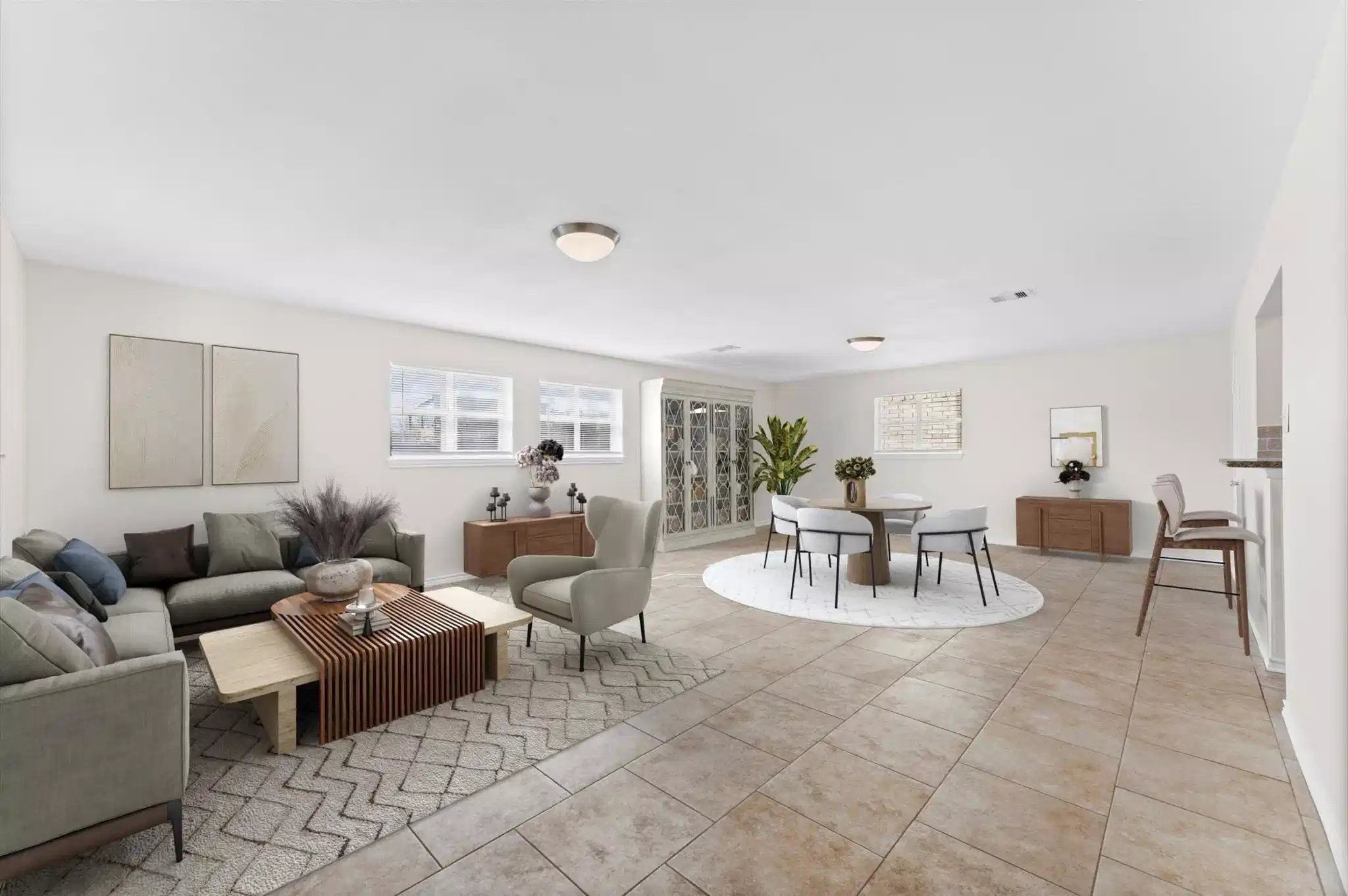 Image 1: Spacious first-floor living and dining area with e
