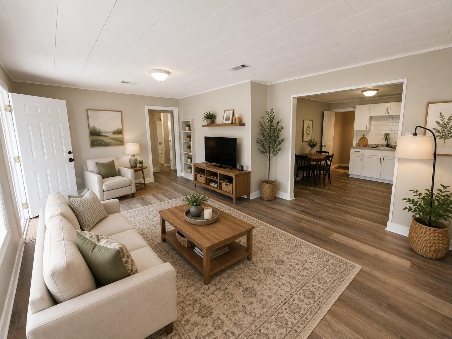 Image 4: Staged living room to show the potential