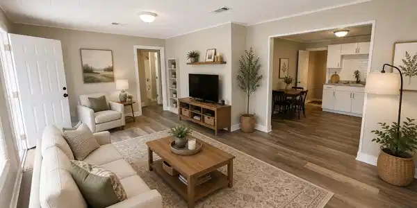 Image 4: Staged living room to show the potential