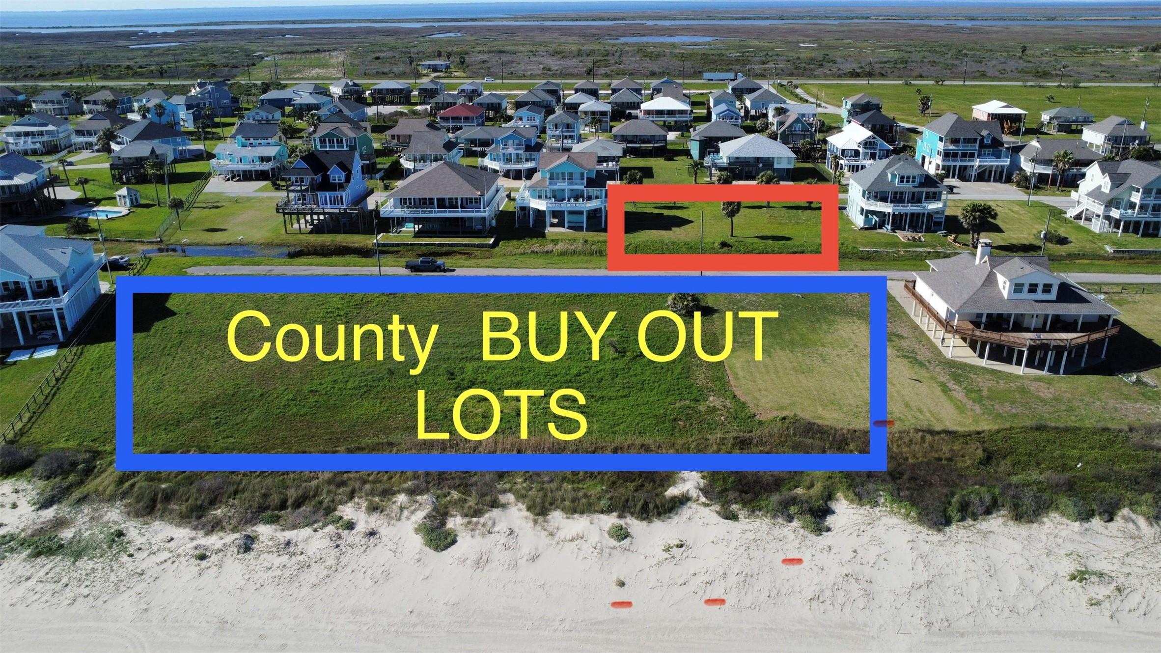 Image 2: View from the beach of the county buyout lot and t