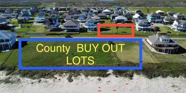 Image 2: View from the beach of the county buyout lot and t