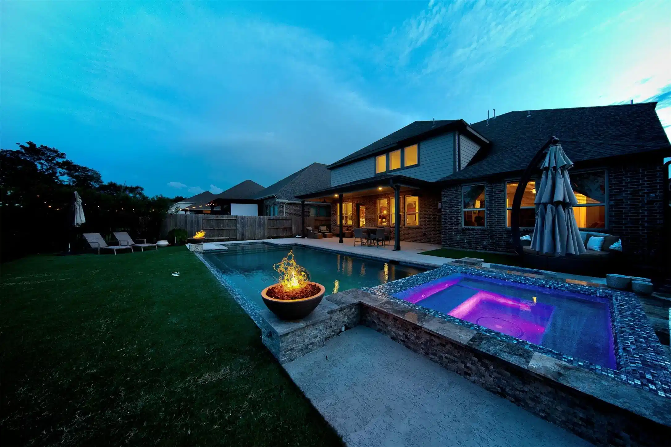 Image 1: Two impressive fire bowls sets the ambience for ev