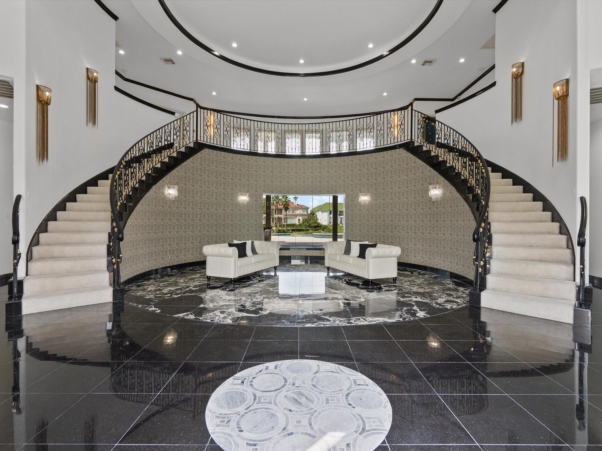 Image 1: Rotunda just inside front doors w/ custom marble f