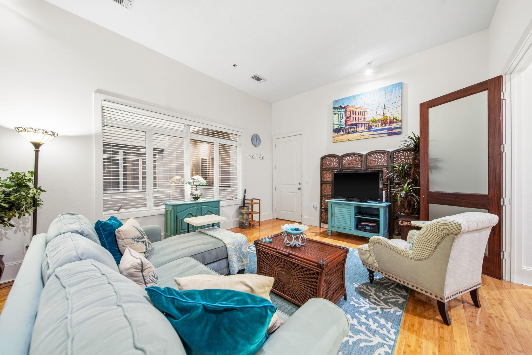Image 4: Living room looking at the front of the unit.  The