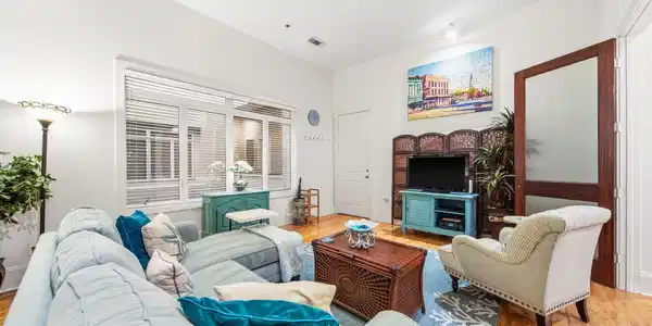 Image 4: Living room looking at the front of the unit.  The
