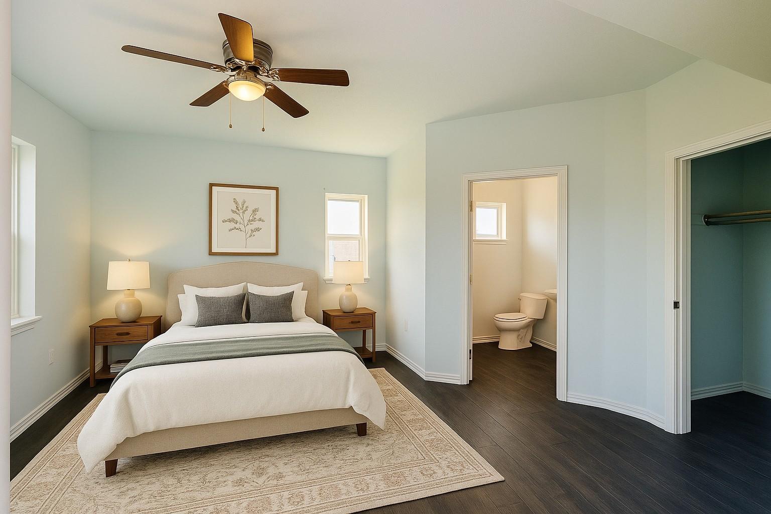 Image 3: Bedroom to left of the door virtually staged.
