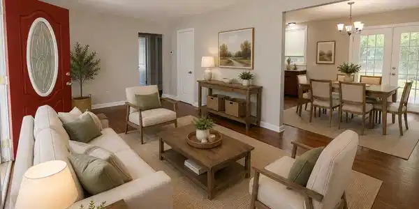 Image 2: Picture staged to show the room's potential.