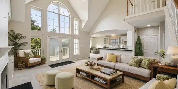 Image 4: Virtual staging of living room.