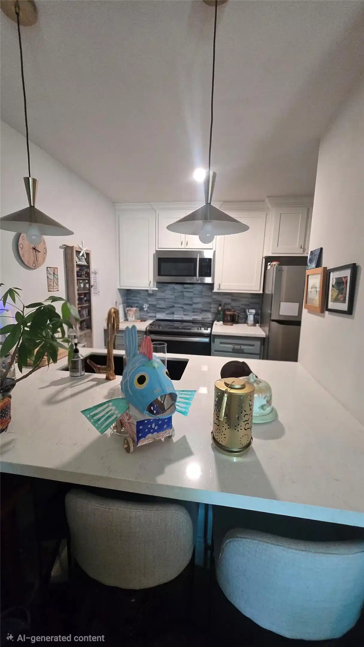 Image 1: Chef's island: Seamlessly connects the newly remod