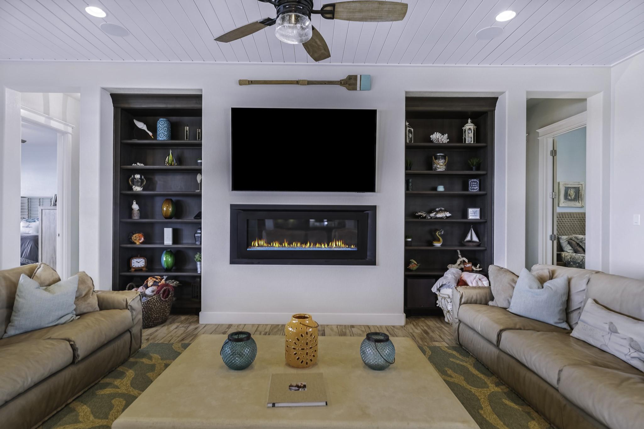 Image 3: Living Room with Electric Fireplace