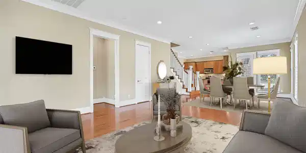 Image 4: Open entertaining areas greet you upon entering. T