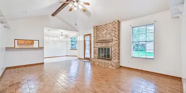 Image 2: Living room with fireplace view