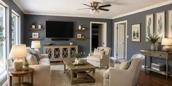 Image 2: Virtually staged living area