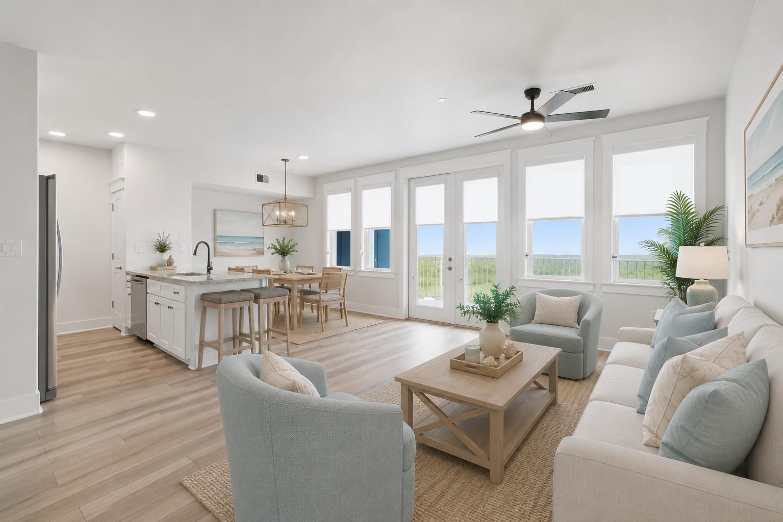 Image 4: Virtually staged living and dining rooms display t