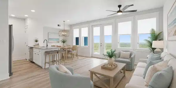 Image 4: Virtually staged living and dining rooms display t