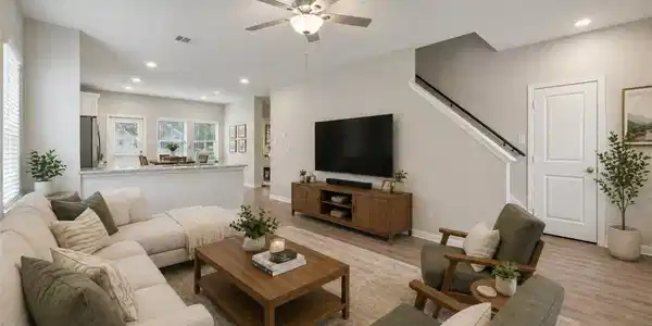 Image 2: Virtually staged photo of living room.