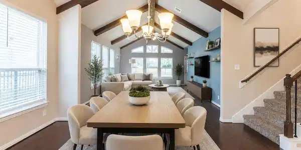 Image 4: View of Dining room and living room- Virtually Sta