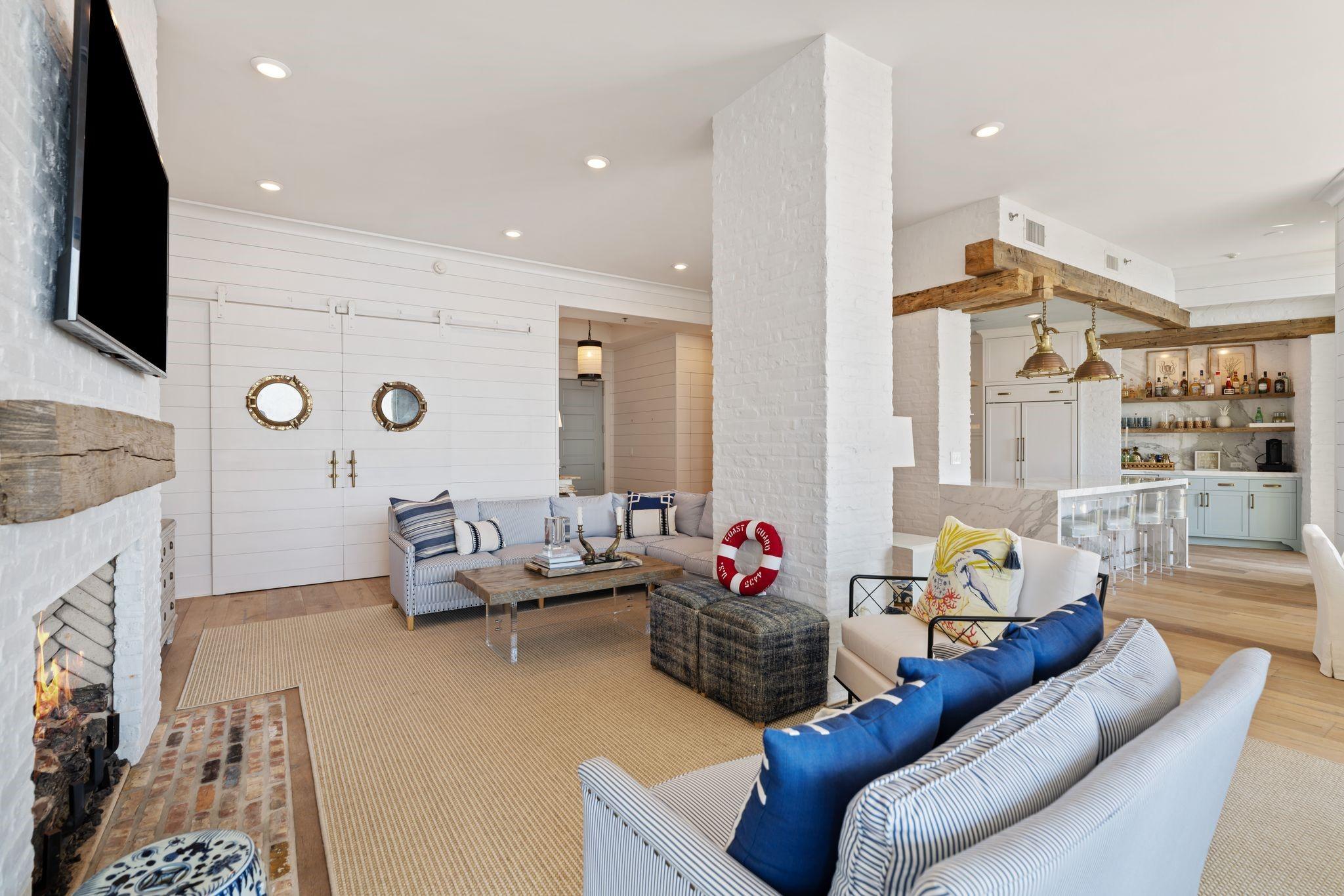 Image 3: Living room with fireplace and great flowing floor