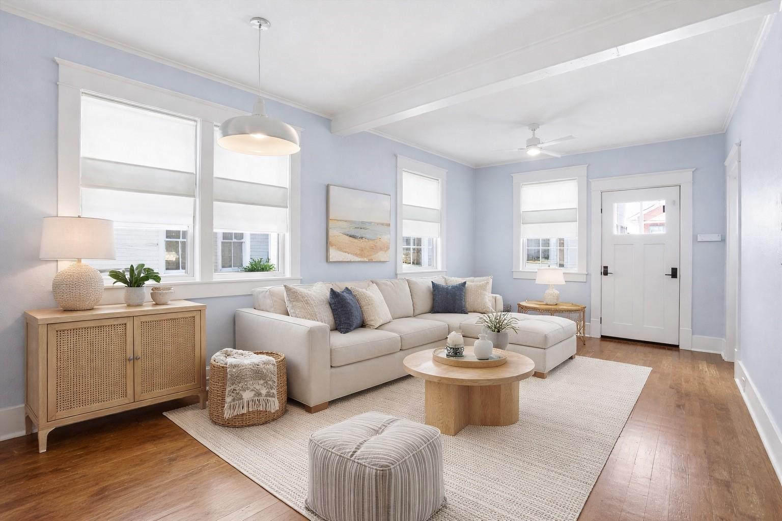 Image 3: Virtual Staging showing what the living room could