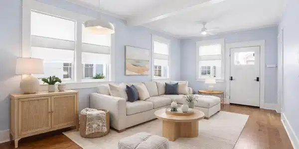 Image 3: Virtual Staging showing what the living room could