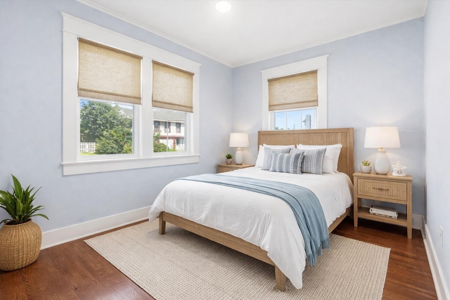 Image 4: Virtual staging of the front bedroom showing what