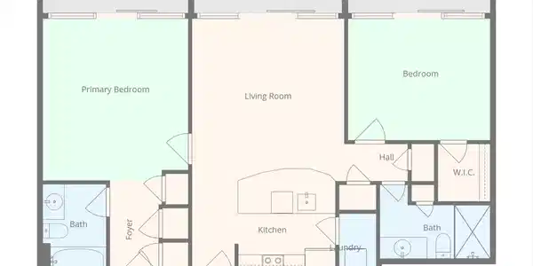 Image 3: The floor plan features a spacious layout with two