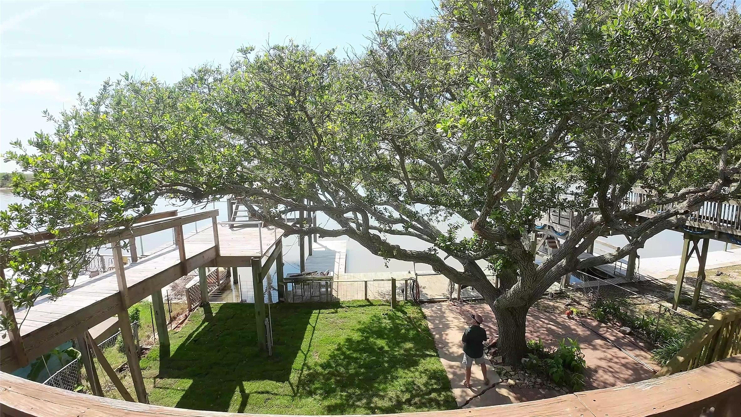 Image 3: View through the trees from upstairs balcony deck