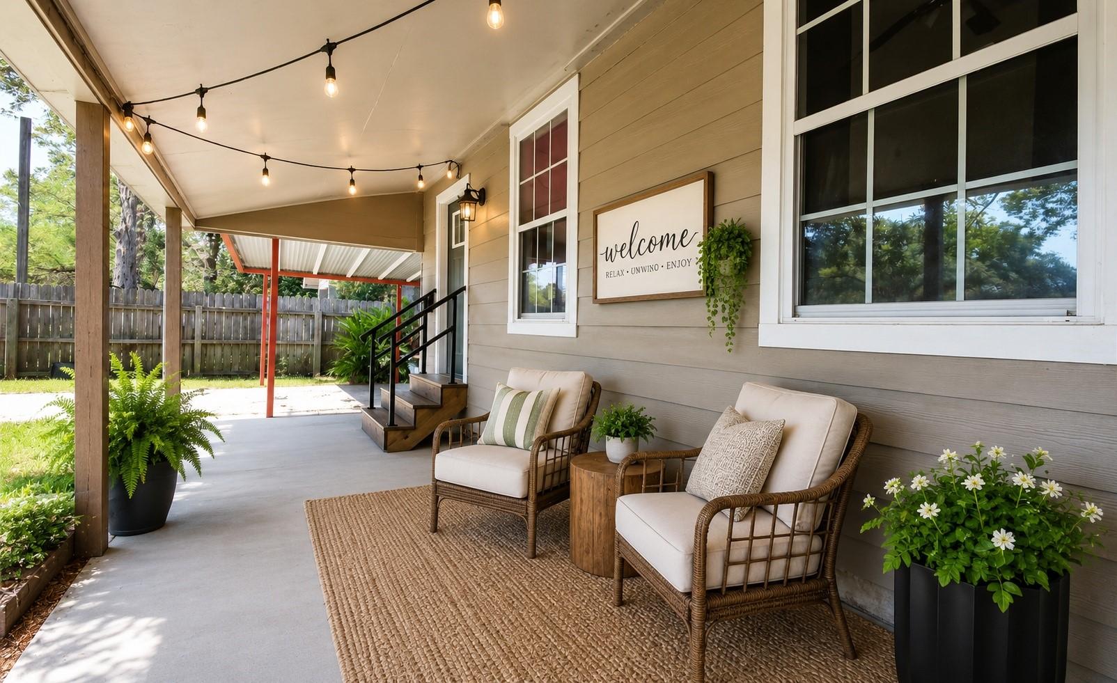 Image 2: Relaxing Front porch (photo AI staged)