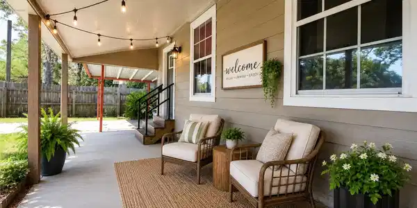 Image 2: Relaxing Front porch (photo AI staged)