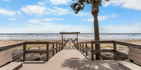 Image 2: Walkable beach access via private boardwalk