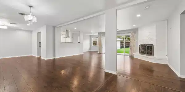 Image 3: This view of the open concept design is when enter