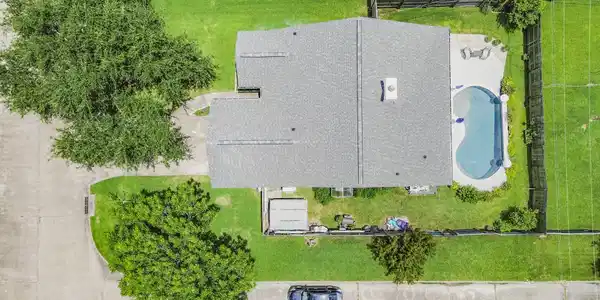 Image 3: Directly over the house showing corner lot