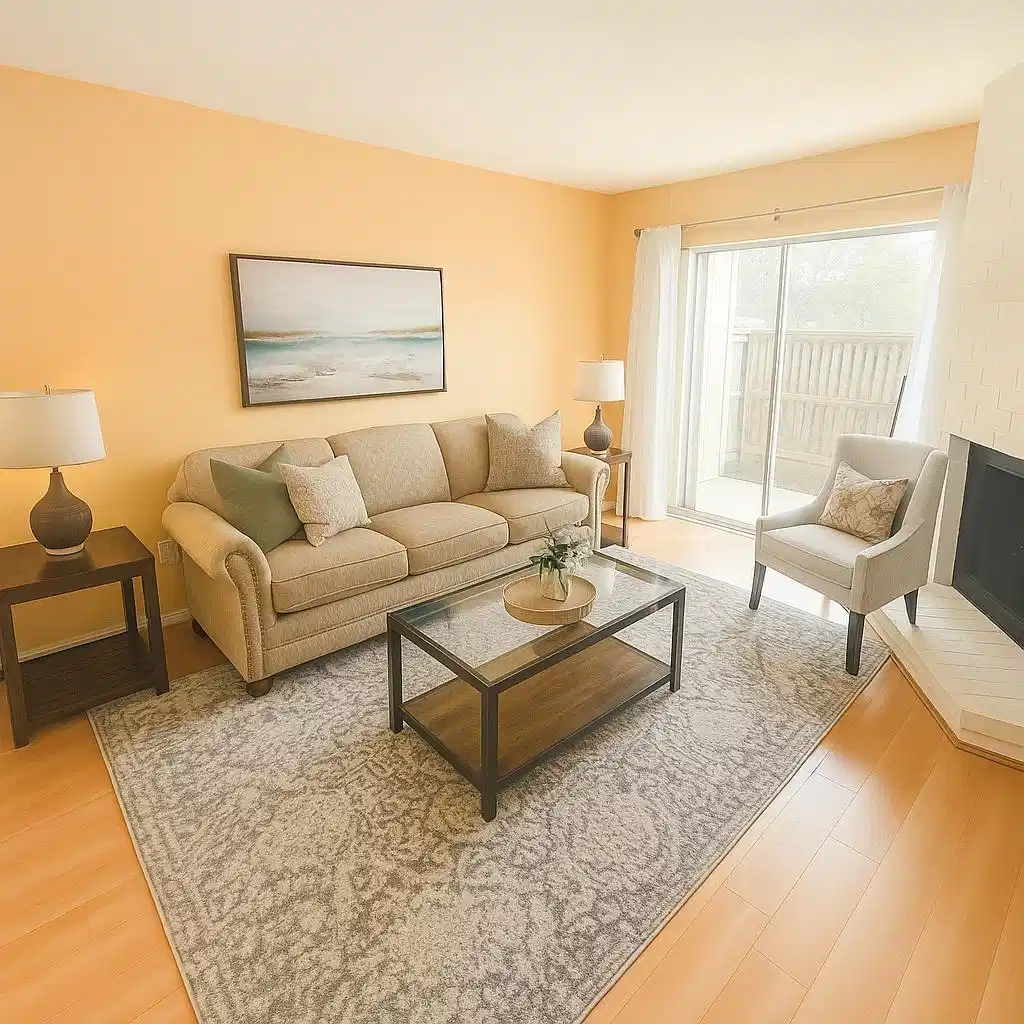 Image 1: *Virtually Staged* Welcome home! The living area i