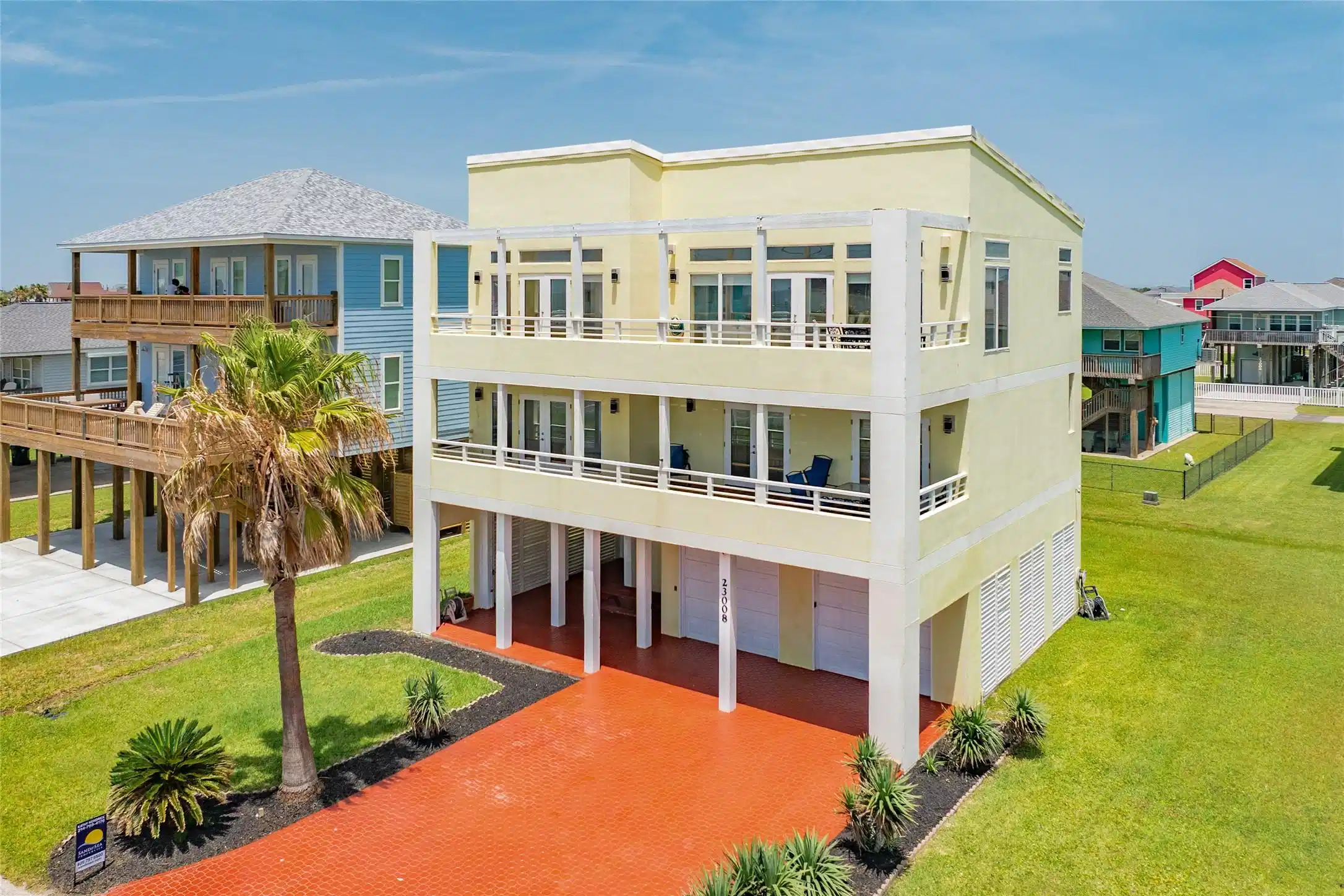 Image 1: Two story home facing the Gulf with views from two