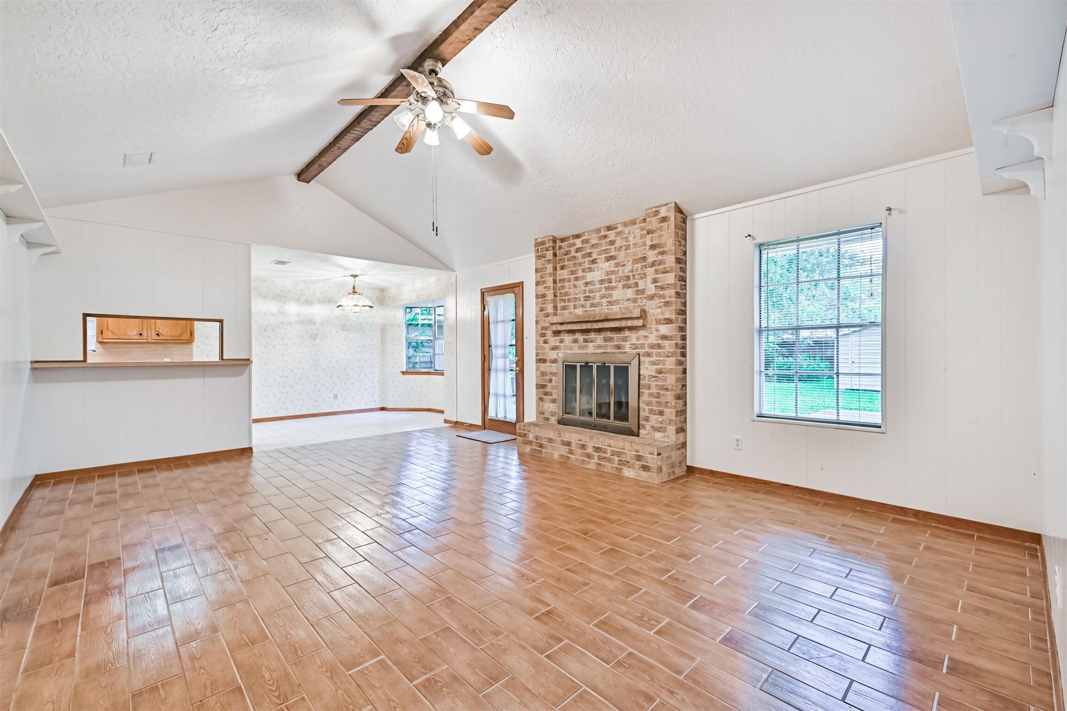 Image 2: Living room with fireplace view