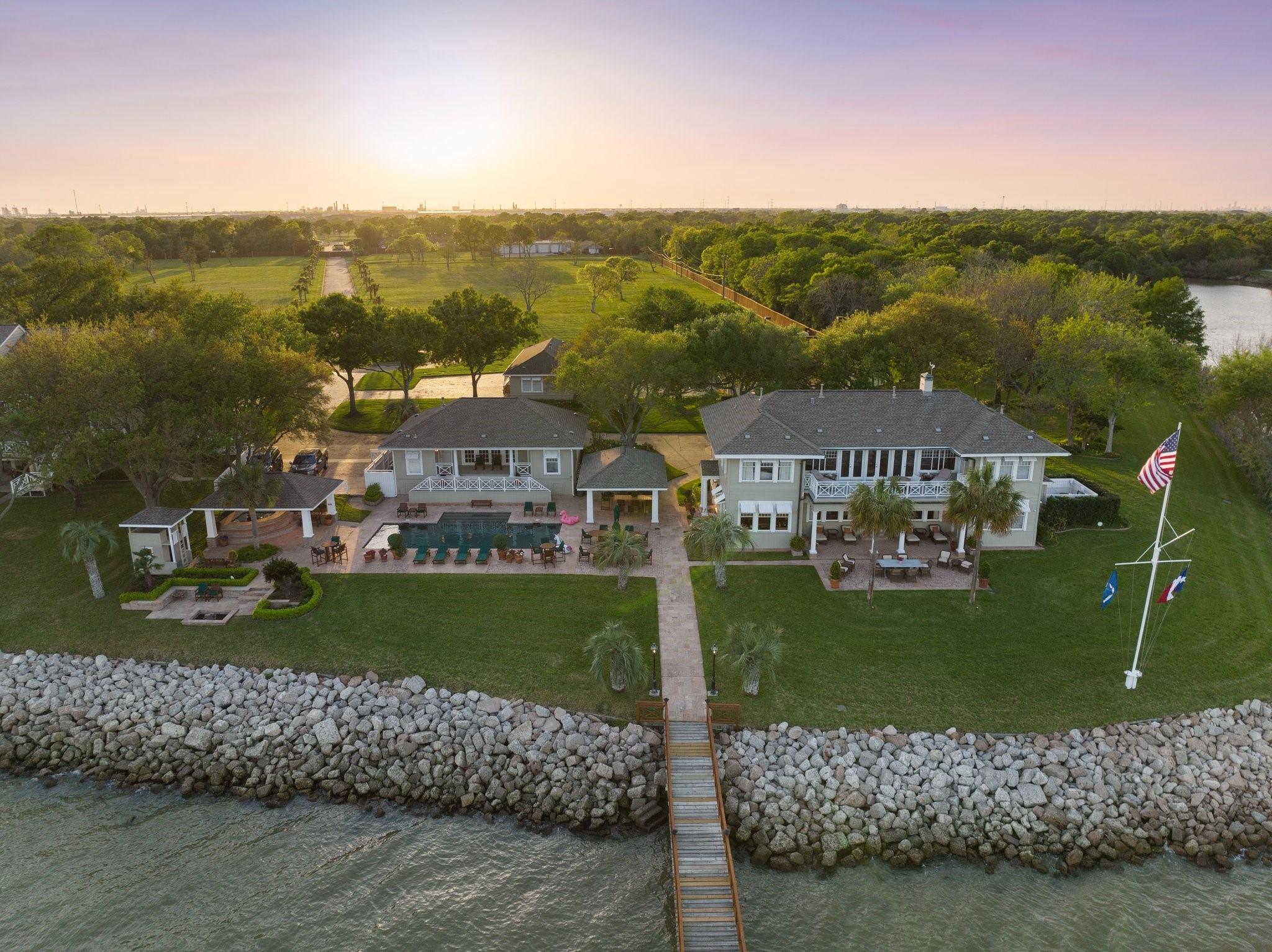 Image 3: Aerial view of property from bay side.