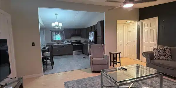 Image 3: Living Room/Open Concept Kitchen