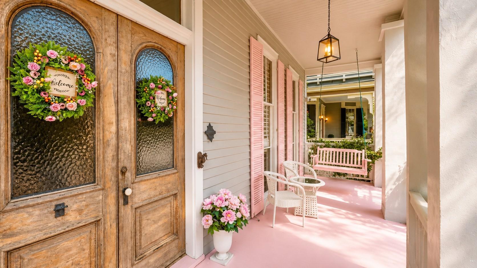 Image 3: Charming front porch with vintage double
doors, p