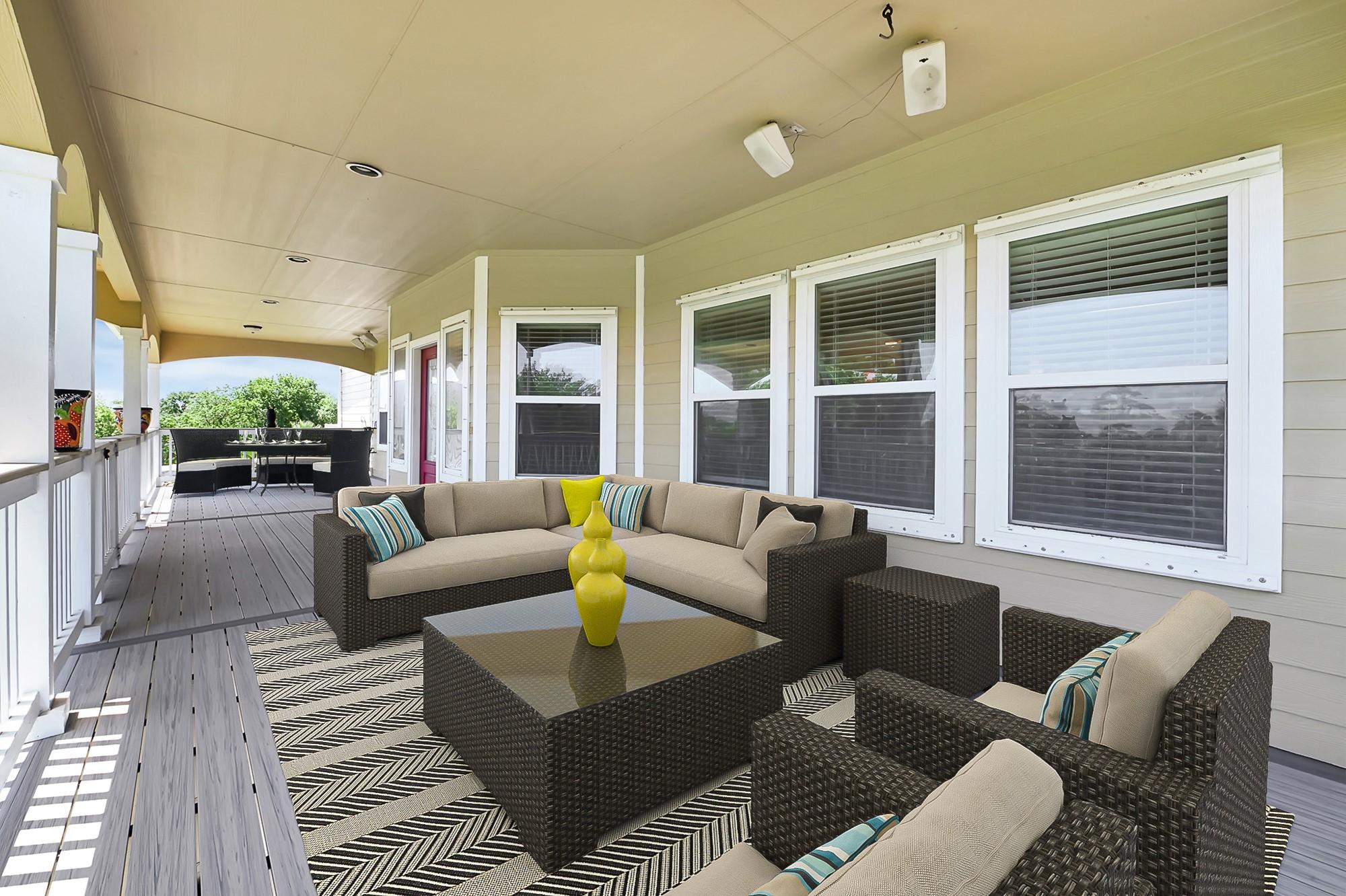 Image 3: There is ALWAYS a breeze on this comfy deck! Being