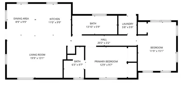 Image 4: Floor plan of this two bedroom two bath home with