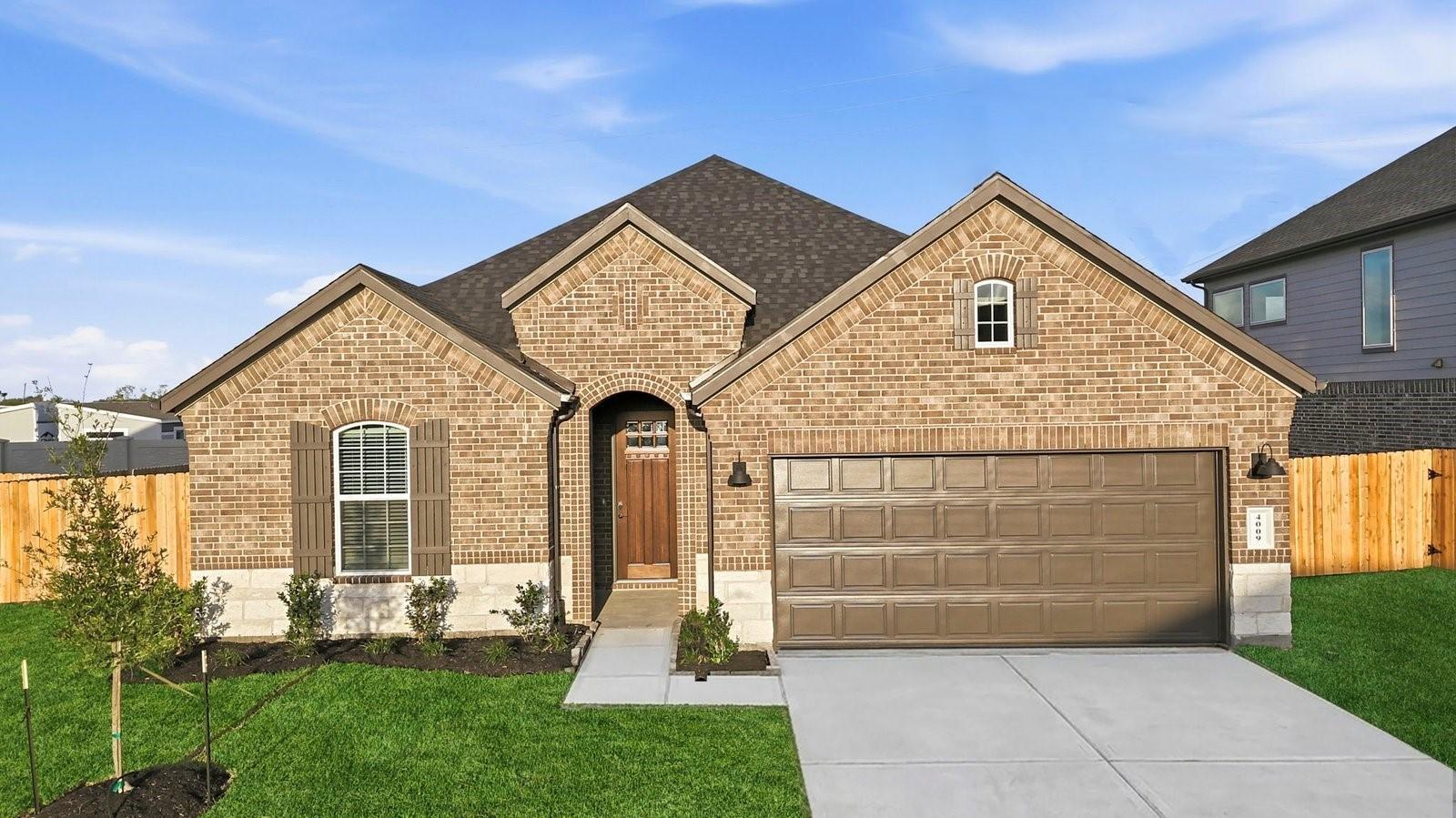 Image 1: Newly built single story home with traditional arc