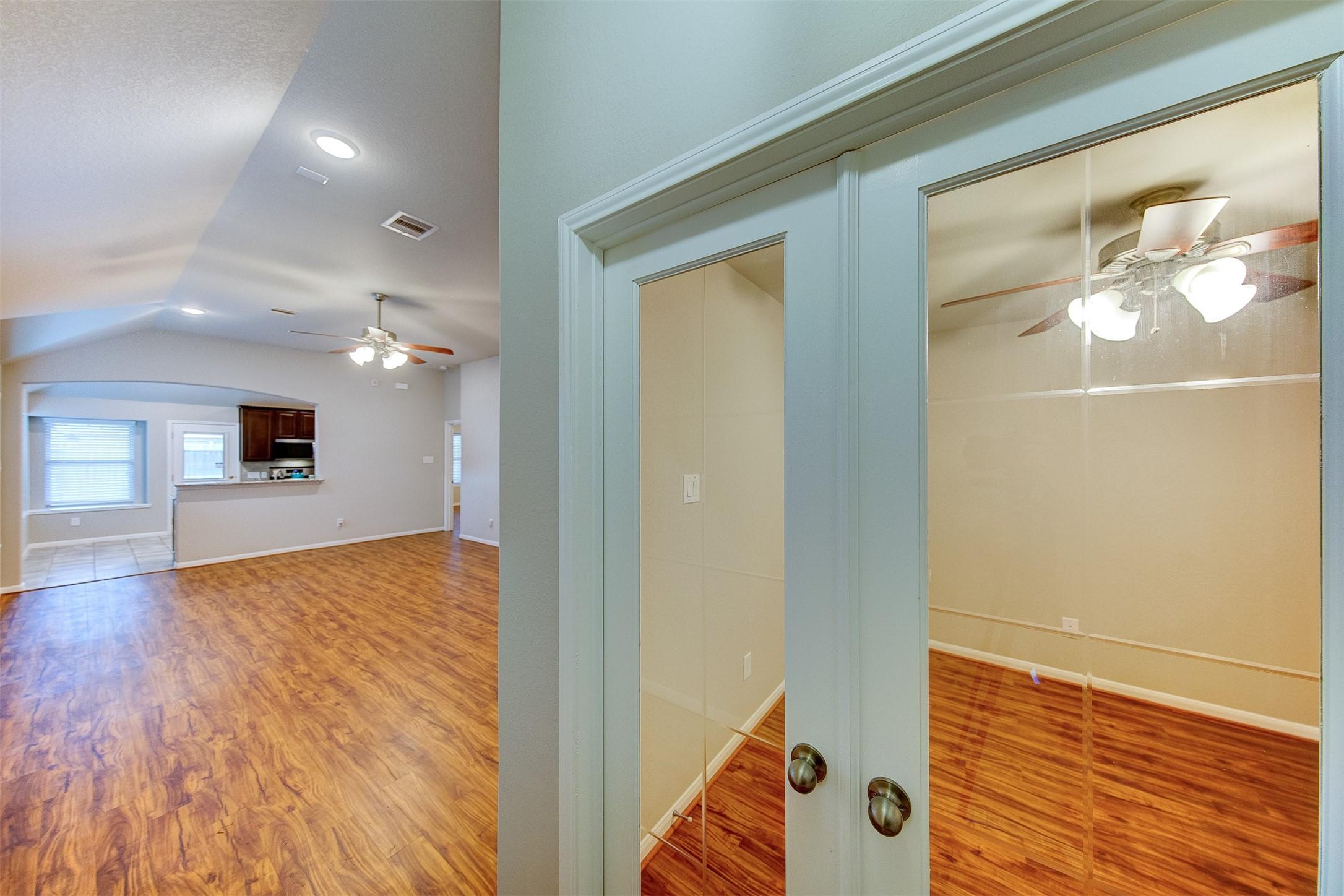 Image 4: Home office with etched glass double doors is on t